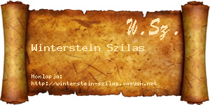 Winterstein Szilas névjegykártya